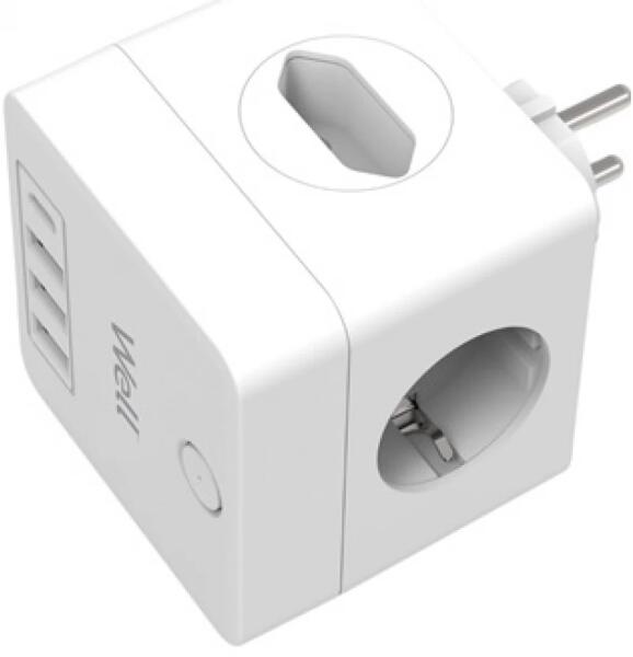 2 Plug + 4 USB (ELAD-2SH2EU-PROT/USBC4-WL)