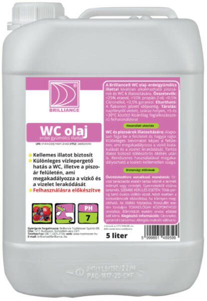 Vásárlás: Brilliance® WC olaj erdei gyümölcs illattal 5 l Levegőillatosító  árak összehasonlítása, Brilliance WC olaj erdei gyümölcs illattal 5 l boltok