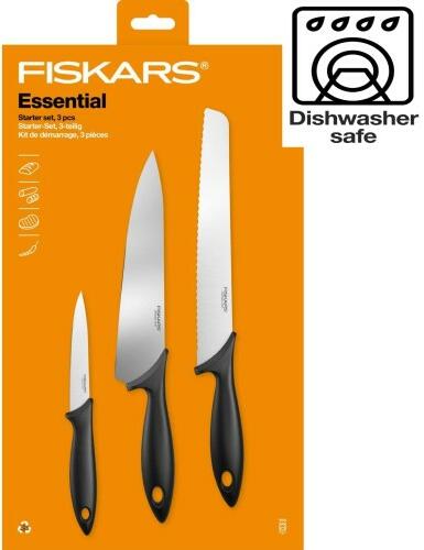 Késkészlet, hámozókés, szakácskés, kenyérvágókés, 3 db, ESSENTIAL, 1065583 (1065583)