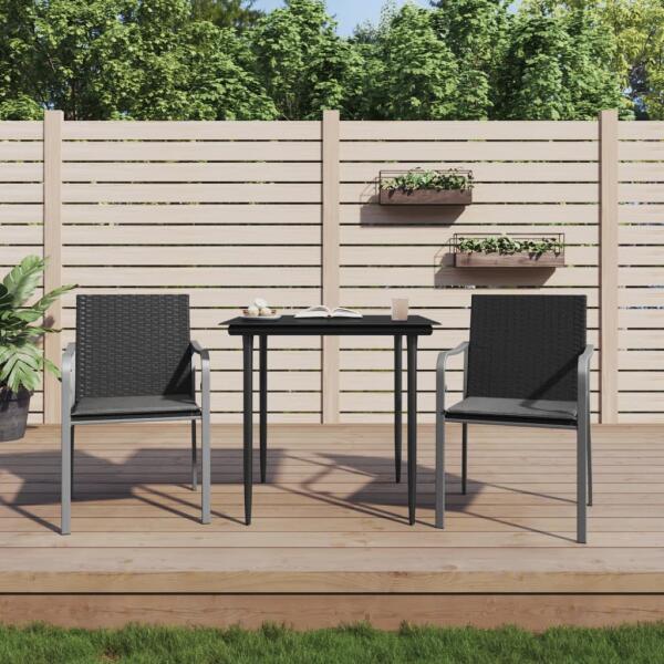 2 db polyrattan kerti szék párnával 56x59x84 cm (364093/4)