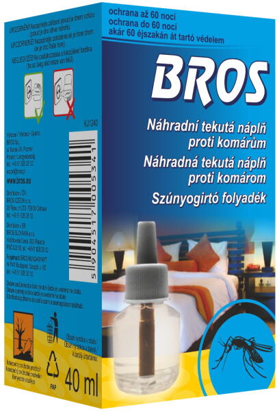 Vásárlás: BROS Utántöltő elektromos szúnyogriasztóhoz 60napra Rovarirtószer  árak összehasonlítása, Utántöltő elektromos szúnyogriasztóhoz 60 napra  boltok