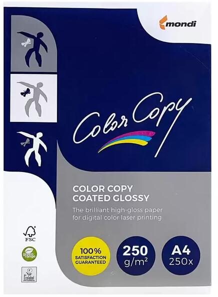 Mondi Hartie lucioasa A4, MONDI Color Copy, 250 g/mp, 250 coli/top  (RX18043) (Hartie copiator, imprimanta) - Preturi