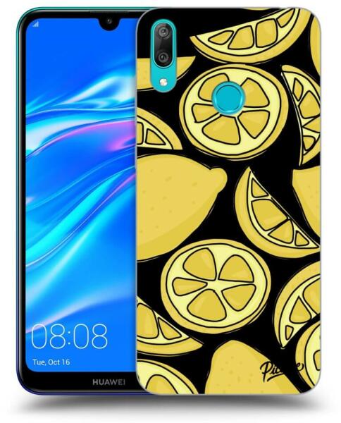 Fekete szilikon tok az alábbi mobiltelefonokra Huawei Y7 2019 - Lemon
