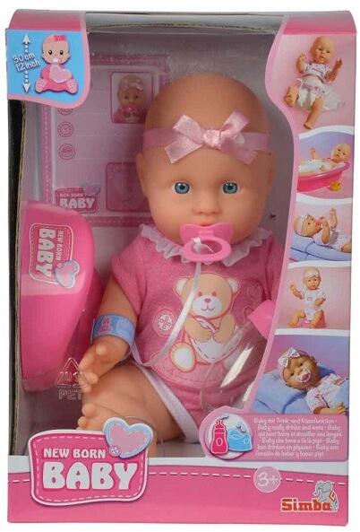 Vásárlás: Simba Toys New Born Baby lány pisilős baba bilivel rózsaszín  ruhában Játékbaba árak összehasonlítása,  NewBornBabylánypisilősbababilivelrózsaszínruhában boltok