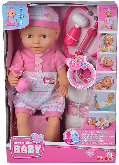 Vásárlás: Simba Toys New Born Baby pisilős baba orvosi felszereléssel 38 cm  Játékbaba árak összehasonlítása,  NewBornBabypisilősbabaorvosifelszereléssel38cm boltok
