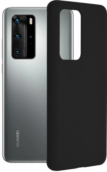 Husa Pentru Huawei P40 Pro, Premium Silicon, Interior Alcantara, Matrix,  Negru