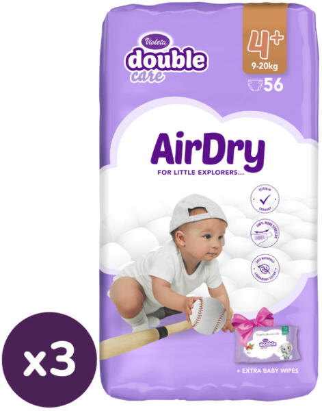 Vásárlás: Violeta Double Care Air Dry nadrágpelenka 4+, 9-20 kg, (+ 120 db  ajándék törlőkendő), HAVI PELENKACSOMAG 168 db - beauty Pelenka árak  összehasonlítása, Double Care Air Dry nadrágpelenka 4 9 20