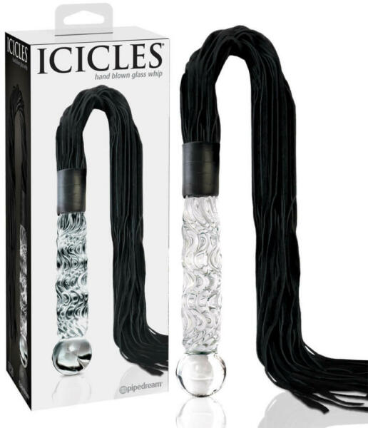 Icicles - No.38 bőr korbácsos hullámos üveg dildó