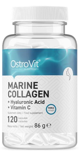 OstroVit Colagen marin cu acid hialuronic si vitamina C, 120 capsule,  OstroVit (Suplimente nutritive) - Preturi