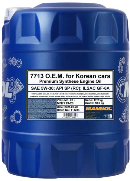 7713 Korean Cars 5W-30 20 l