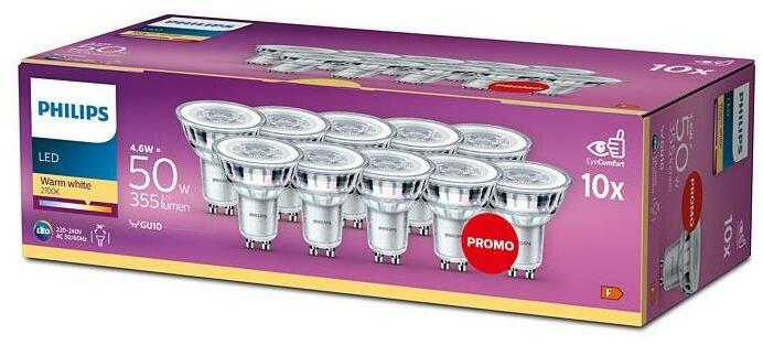 KÉSZLET 10x LED Izzó Philips GU10/4, 6W/230V 2700K P5809 (P5809)