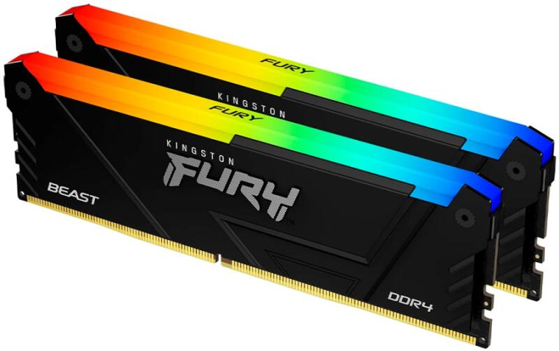 Kingston FURY Beast RGB C18 32GB（16GB×2) Kingston FURY Beast RGB 32GB (2x16GB) DDR4 3200MHz KF432C16BB2AK2