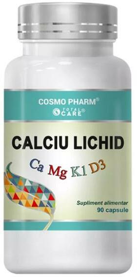 Cosmo Pharm Calciu Lichid cu Magneziu, Vitamina K1, Vitamina D3 Total Care,  Cosmo Pharm, 90 capsule (Suplimente nutritive) - Preturi