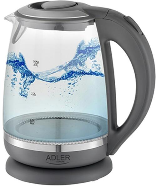 Adler 2 literes biztonsági üveg vízforraló MAD1286 forgatható talp 2200W  (MAD1286) vízforraló vásárlás, olcsó Adler 2 literes biztonsági üveg  vízforraló MAD1286 forgatható talp 2200W (MAD1286) vízforraló árak, akciók