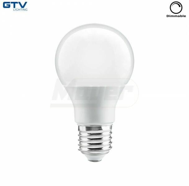 LED izzó E27 10W 820lm 3000K normál izzó forma, dimmerelhető, opál búra, 200° GTV (GTV-LD-SPCA60-10W)