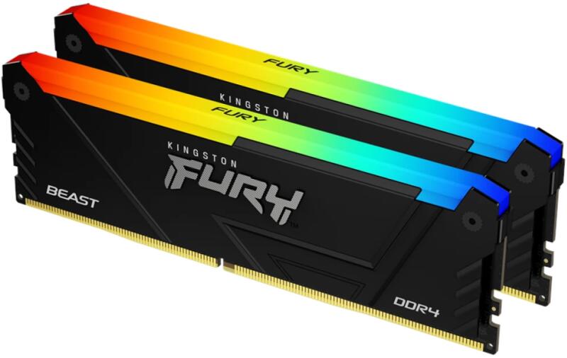 FURY Beast DDR4-3600 32GB (16GB×2枚) RGB Kingston FURY Beast RGB 32GB (2x16GB) DDR4 3600MHz KF436C18BB2AK2