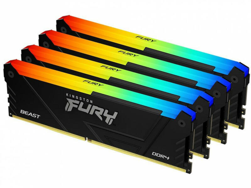 【即日発送】Kingston FURY Beast DDR4 64GB16×4 Kingston FURY Beast RGB 64GB (4x16GB) DDR4 3200MHz KF432C16BB12AK4