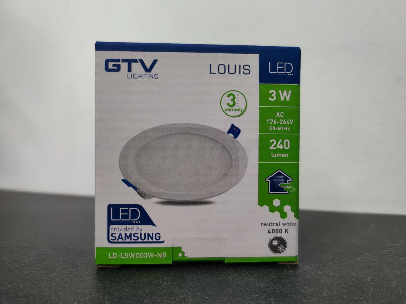 LED mélysugárzó lámpa, sülly. , LOUIS, 6W, 480lm, IP54, semlegesfehér 4000K, Samsung chip, 220-240V/AC (GTV-LD-LSWO06W-NB)