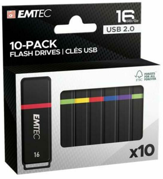 Kit 2 Pen Drive USB 2.0 Da 16 GB EMTEC – Blu E Rossa, Per PC E Laptop