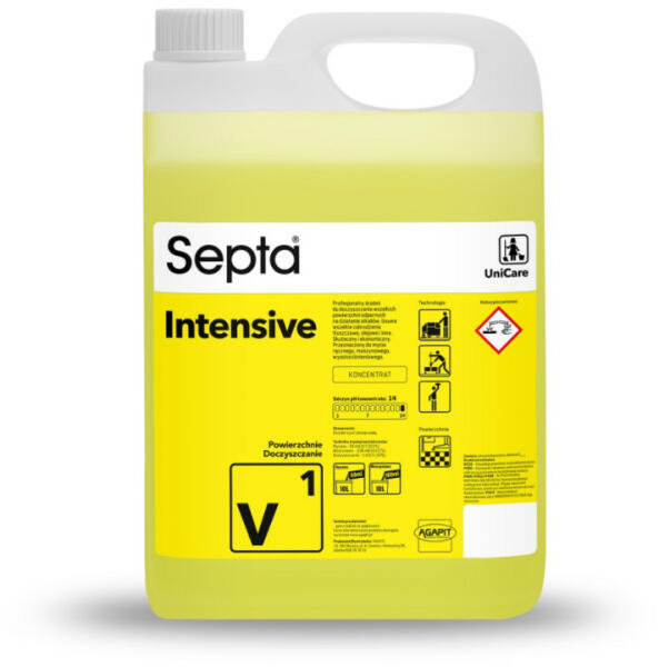 Erős padlótisztítószer zsír és olaj szennyeződések tisztításához SEPTA INTENSIVE V1 5L