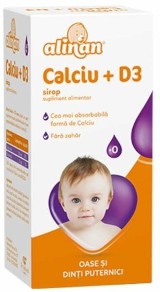Fiterman Pharma Alinan Calciu + D3, 150 ml sirop (Suplimente nutritive) -  Preturi
