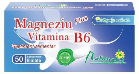 NATURALIS Magneziu + Vitamina B6, 50 comprimate (Suplimente nutritive) -  Preturi