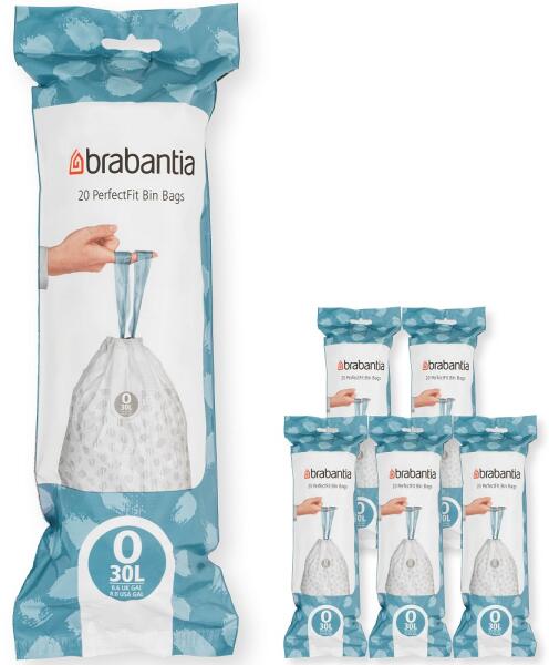 PerfectFit szemeteszsák, O méret, 30L, Multipack 120 zsák, 6 tekercs, 20 zsák/tekercs - 138485 (138485)
