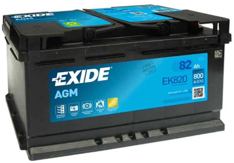 Exide AGM 82Ah 800A right+ (EK820) (Acumulator auto) - Preturi