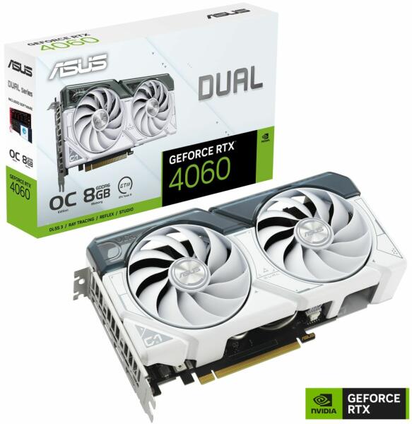 ASUS GeForce RTX 4060 Dual White OC 8GB GDDR6 (DUAL-RTX4060 ASUS GeForce RTX 4060 Dual White OC 8GB GDDR6 (DUAL-RTX4060