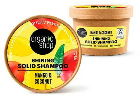 Ragyogást adó szilárd sampon mangóval és kókusszal 60 g