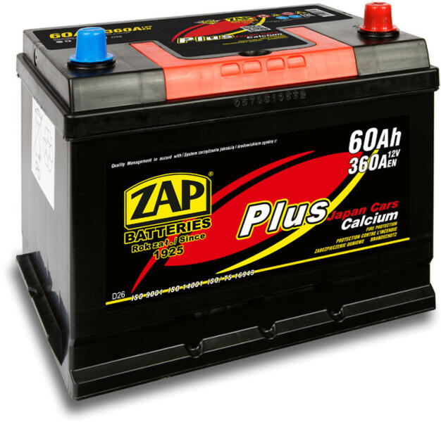 ZAP 60Ah 360A right+ Japan (56048) vásárlás, Autó akkumulátor bolt árak ...