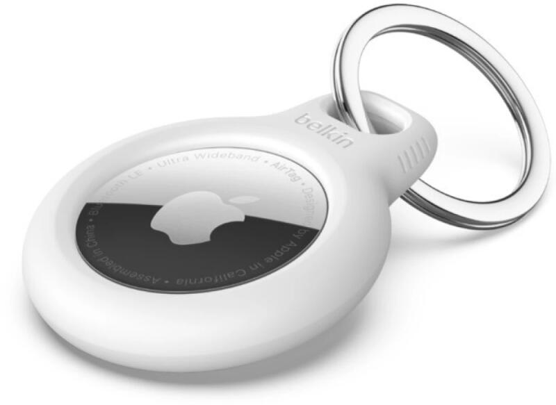 Secure Holder with Key Ring for AirTag - white F8W973BTWHT