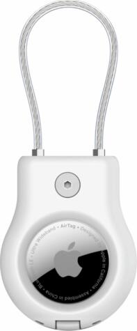Secure Holder with Wire Cable for AirTag - white MSC009BTWH