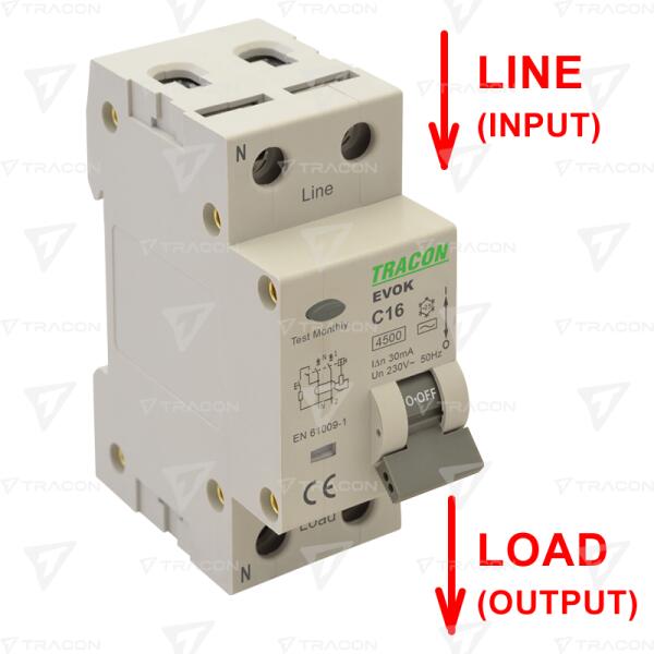 Disjunctor TRACON Disjunctor cu protecţie diferenţială, 2P, 2 module, curba B 40A ...