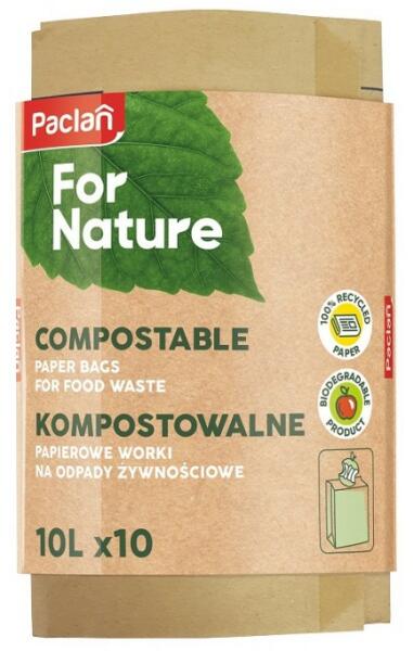 For Nature -Komposztálható papírzsákok biohulladékhoz 10 l - 10 db