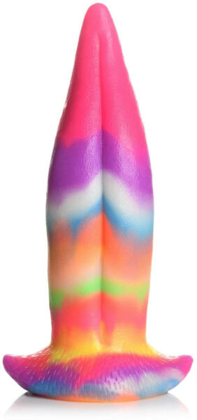 Unicorn Kiss - Unicorn Tongue Glow-In-The-Dark Silicone Dildo Rainbow
