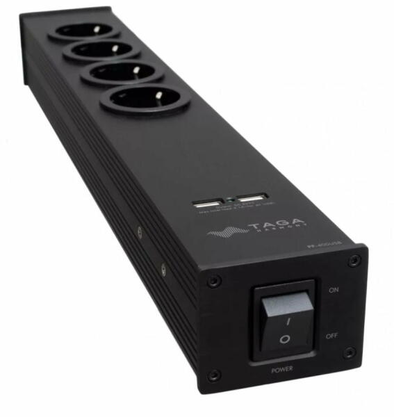 4 Plug + 2 USB Switch Black (PF-400USB)