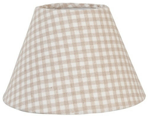 Műanyag lámpaernyő textil borítással 23x15cm, drapp kockás