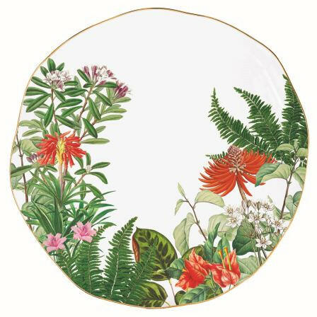 Porcelán lapostányér 26cm, Exotica