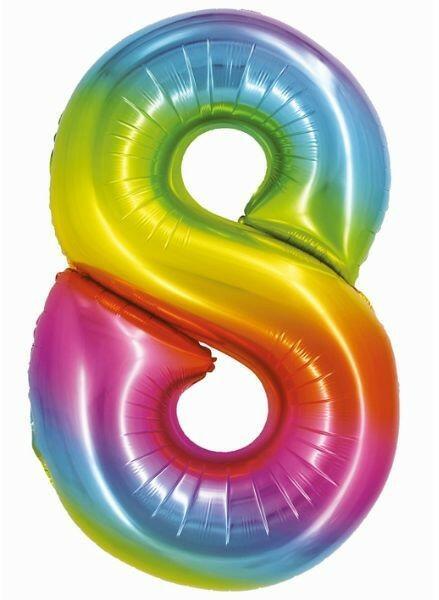 Szivárvány színű, számos fólia lufi, 76 cm - 8 (CH-STC8) - ejatekok