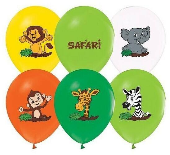 Szafari mintás színes lufi - 5 db (GZ-SAF5) - ejatekok