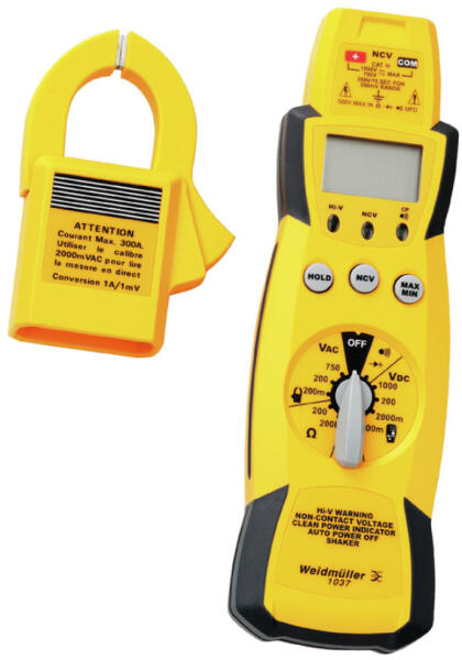 WEIDMÜLLER MULTIMETER 1037 Digitális multiméter + felcsíptethető mérő, 0, 2 - 1000 V (9423580000) (9423580000)