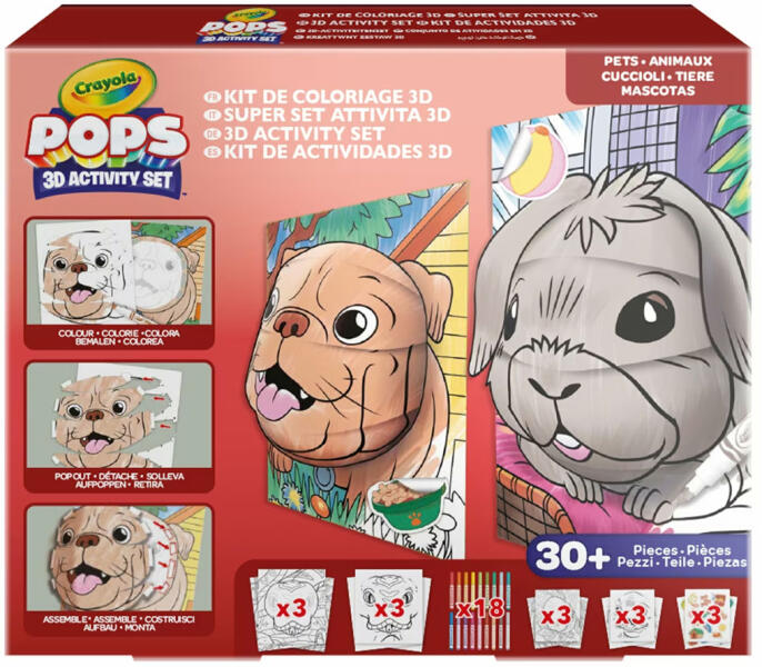 POPS 3D-s foglalkoztató színező füzet megakészlet - Kisállatok (04-2594)