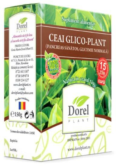 Dorel Plant Glico-Plant pancreas sanatos glicemie normala 150 g (Ceai, ceai  de plante) - Preturi