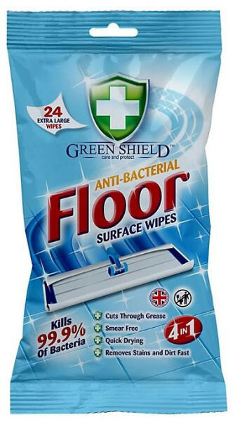 Green Shield antibakteriális nedves padlótisztító kendő 24 db