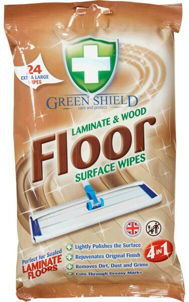 Green Shield Fa és Laminált padló felületre nedves tisztítókendő 24 db