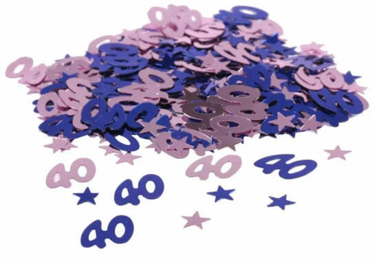Konfetti, metál kék és ezüst, 40-es, 14 gr/csomag