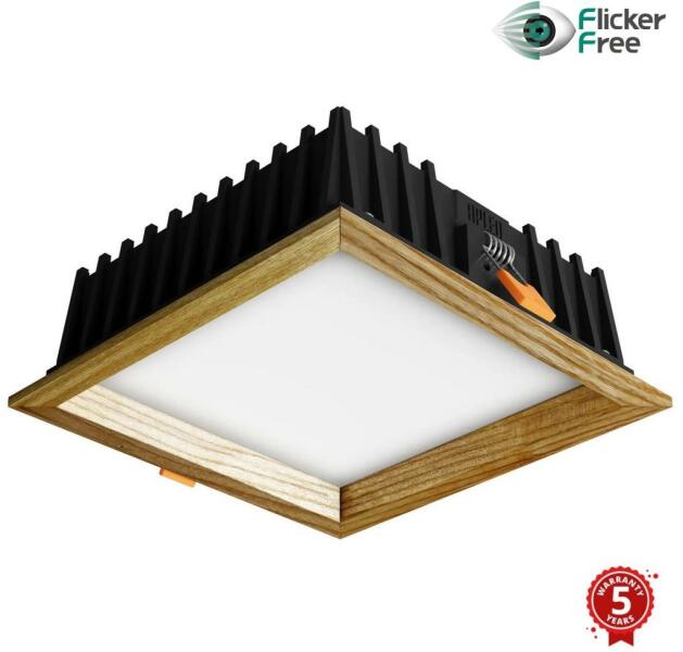 APLED - LED Lámpa SQUARE WOODLINE LED/12W/230V 4000K 17x17 cm kőris tömör fa AP0211 (AP0211)