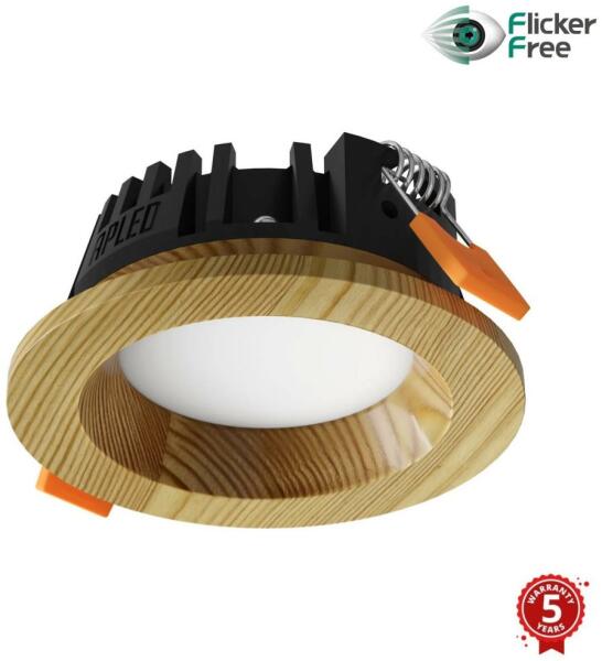 APLED - LED Lámpa RONDO WOODLINE LED/3W/230V 4000K átm. 9 cm fenyő tömör fa AP0179 (AP0179)