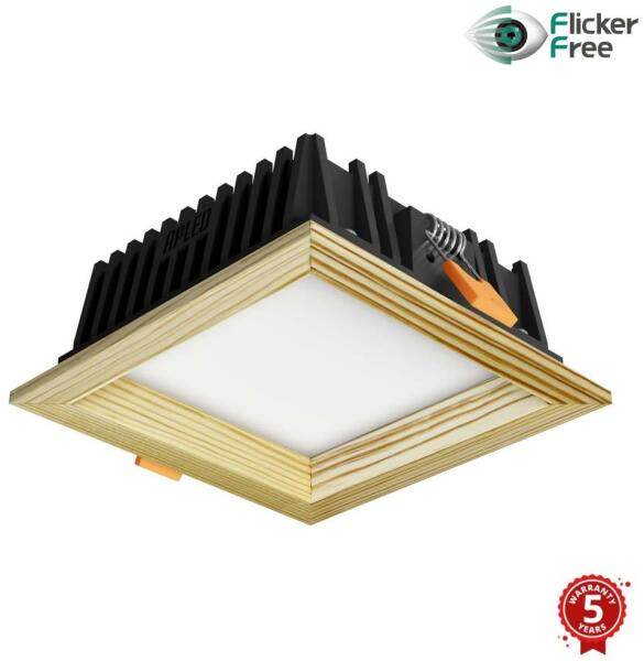 APLED -LED Lámpa SQUARE WOODLINE LED/6W/230V 4000K 12x12 cm fenyő tömör fa AP0203 (AP0203)
